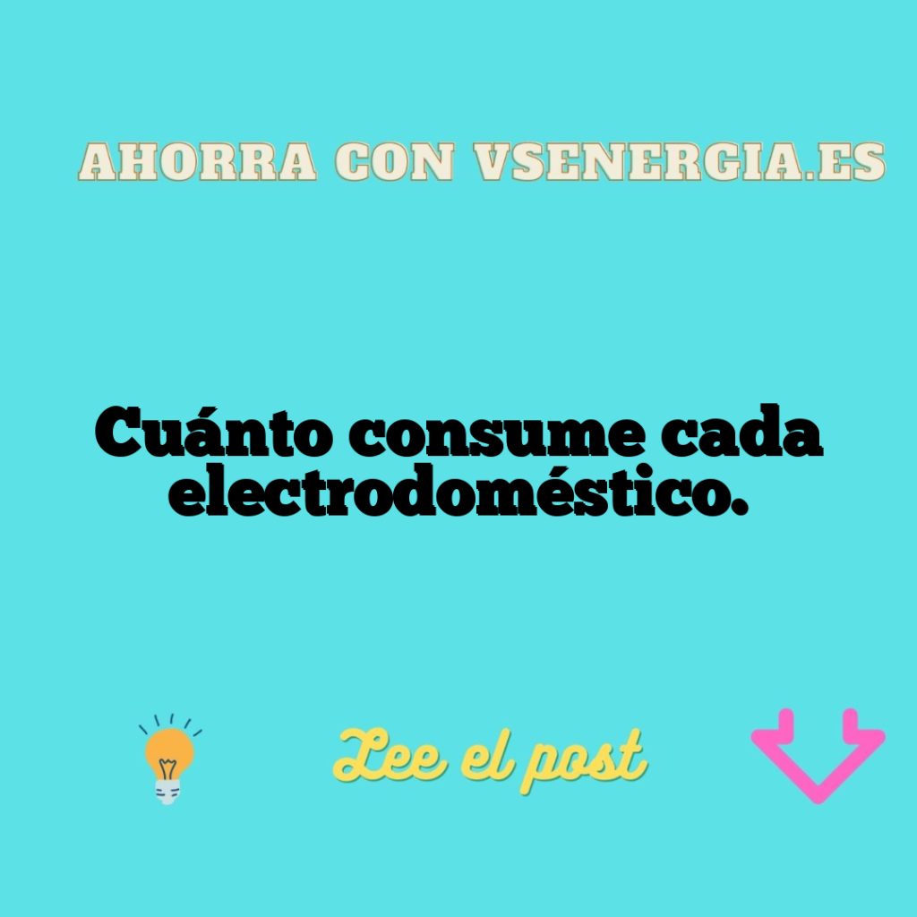 Cuánto consume cada electrodoméstico.