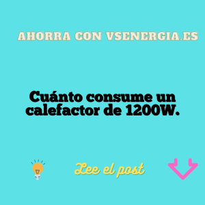 Cuánto consume un calefactor de 1200W.