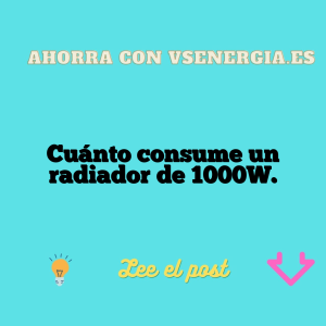 Cuánto consume un radiador de 1000W.