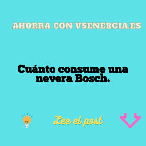 Cuánto consume una nevera Bosch.